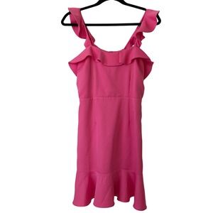 TCEC Hot Pink Ruffle Mini Dress Sz S NWT